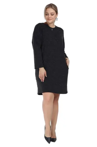 Angelino Young Plus Size Winter Soft Anthracite Dress AS06 - 7