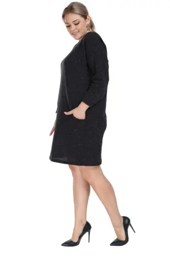 Angelino Young Plus Size Winter Soft Anthracite Dress AS06 - 8