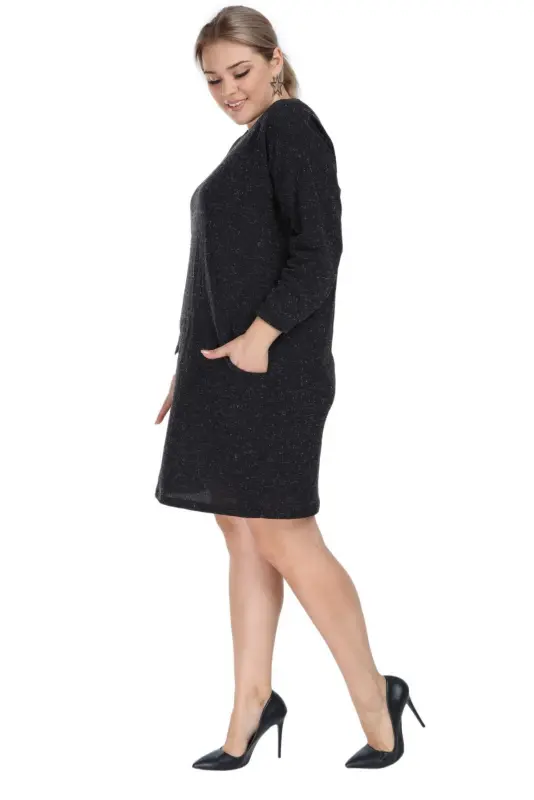 Angelino Young Plus Size Winter Soft Anthracite Dress AS06 - 8