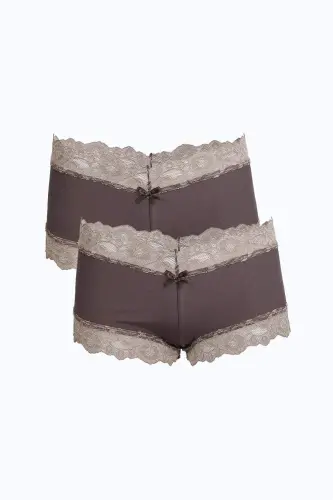 Angelino Женские хлопковые трусы-боксеры, цвет бежевый, 40278 - 1