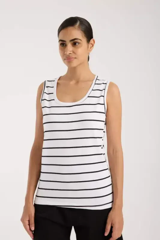 Angelino Женский Комплект Пижамы с Толстыми Бретельками, Белые Шорты - 3