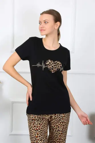 Angelino Женский Трикотажный Комплект для Пижамы с Коротким Рукавом 4128 - 6