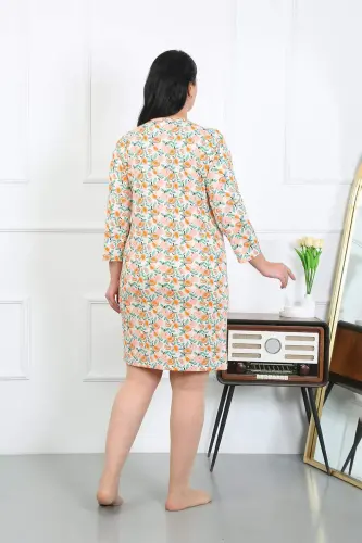 Angelino женское платье для сна из хлопка большого размера, домашнее платье, кремовый цвет, 12507 - 6