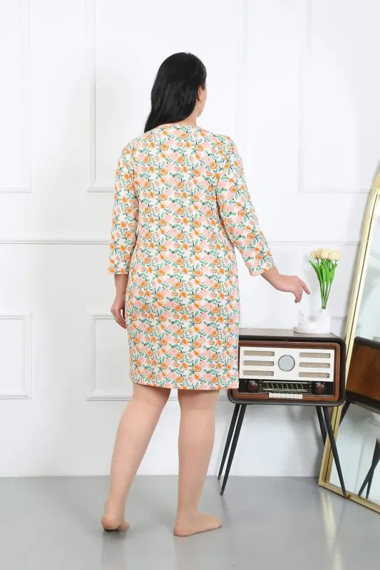 Angelino женское платье для сна из хлопка большого размера, домашнее платье, кремовый цвет, 12507 - 6