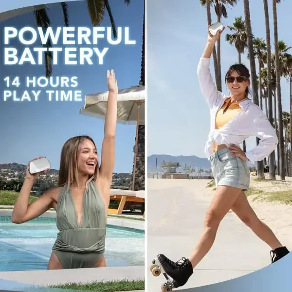 Angle Solo Portable Speaker - IPX5 suvga chidamli 5.0 Bluetooth karnay, 100 fut simsiz masofa va OontZ tomonidan 10 soatgacha ishlash vaqti (oq) - 4