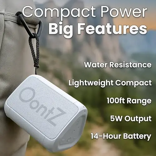 Angle Solo Portable Speaker - IPX5 suvga chidamli 5.0 Bluetooth karnay, 100 fut simsiz masofa va OontZ tomonidan 10 soatgacha ishlash vaqti (oq) - CAMBRIDGE SOUNDWORKS (1)