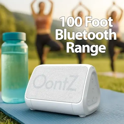 Angle Solo Portable Speaker - IPX5 Water-Resistant 5.0 Bluetooth Speaker with 100Ft Wireless Range and up to 10Hrs Playtime by OontZ (White) - 3