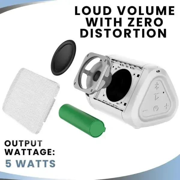 Angle Solo Taşınabilir Hoparlör - IPX5 Suya Dayanıklı 5.0 Bluetooth Hoparlör, 100Ft Kablosuz Menzil ve OontZ ile 10 Saat Çalma Süresi (Beyaz) - 5