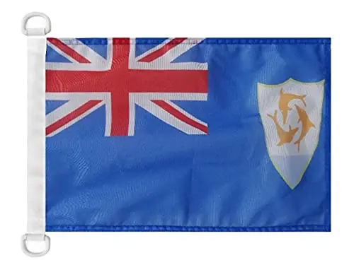 Anguilla NAUTICAL Flag 18'' x 12'' - Anguillian – British flags 30 x 45 cm. - Banner 12x18 in for boat - AZ FLAG - 1