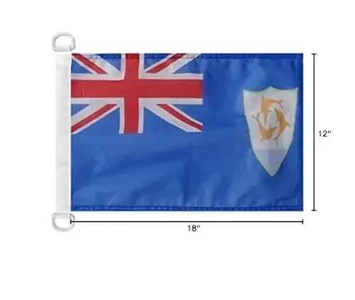 Anguilla NAUTICAL Flag 18'' x 12'' - Anguillian – British flags 30 x 45 cm. - Banner 12x18 in for boat - AZ FLAG - 5