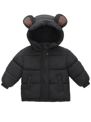 ANHDM Toddler Boys Girls Thicken Winter Coat Baby Fleece Warm Cute Bear Ear Hooded Jacket Clothes 2024 - 1