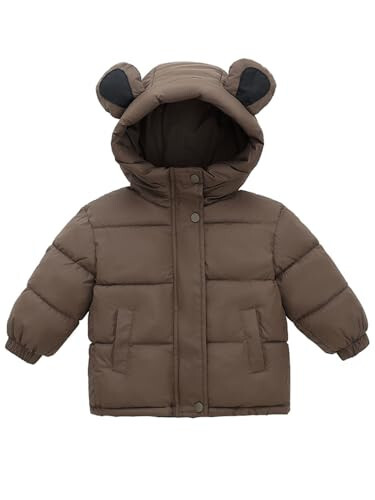 ANHDM Toddler Boys Girls Thicken Winter Coat Baby Fleece Warm Cute Bear Ear Hooded Jacket Clothes 2024 - 2