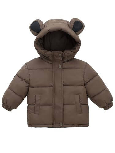 ANHDM Toddler Boys Girls Thicken Winter Coat Baby Fleece Warm Cute Bear Ear Hooded Jacket Clothes 2024 - 2