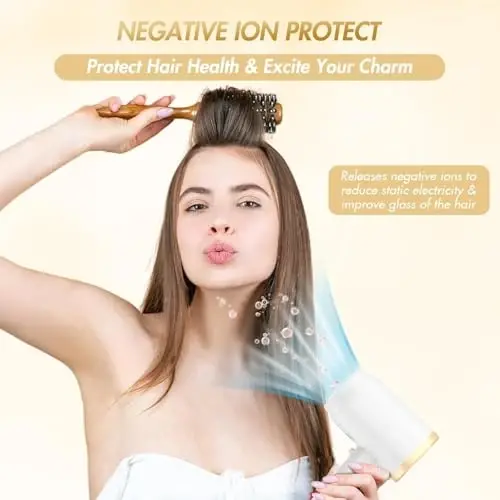 ANIEKIN Hair Dryer, 1875 Watts Fast Drying Blow Dryer with Diffuser and Concentrator, Compact Lightweight Hair Dryer for Women and Men - 5