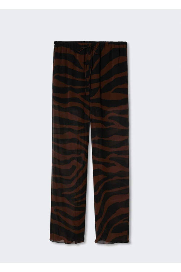 Animal Pattern Straight Leg Pants - 3