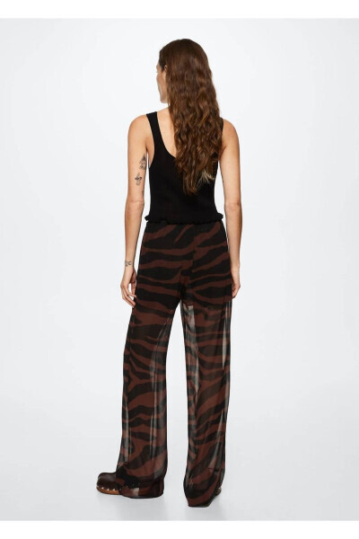 Animal Pattern Straight Leg Pants - 4