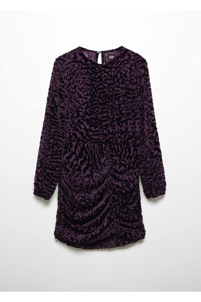 Animal Pattern Velvet Dress - 3