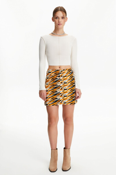 Animal print A-line mini skirt - 10