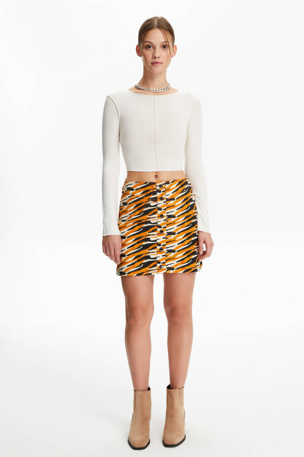 Animal print A-line mini skirt - 17