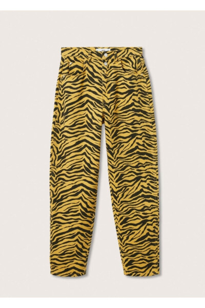 Animal Print Tapered Jeans - 3