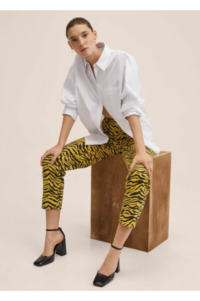 Animal Print Tapered Jeans - 5