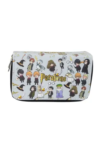 Anime-manga Harry Potter Themed Three-Compartment Vegan Leather Pencil Case - GENEL MARKALAR (1)