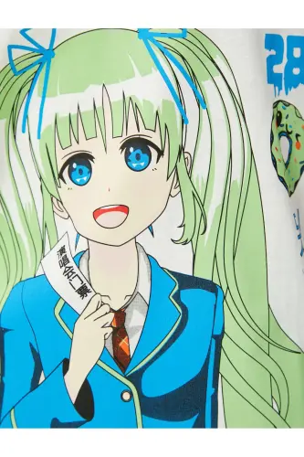 Anime Tişört Oversize Kısa Kollu Bisiklet Yaka Pamuklu - 6