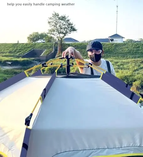 Toogh Camping Tent with Instant Setup, 2/3 Person Weatherproof Tent Easy Quick Set Up in 60 Seconds with Rainfly Backpack Tent for Family Camping & Hiking, Upgraded Ventilation,Center Height 66-inch - 4