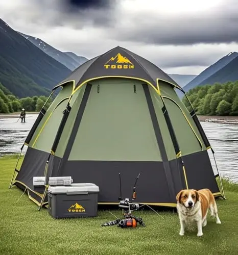 Toogh Camping Tent with Instant Setup, 2/3 Person Weatherproof Tent Easy Quick Set Up in 60 Seconds with Rainfly Backpack Tent for Family Camping & Hiking, Upgraded Ventilation,Center Height 66-inch - 3