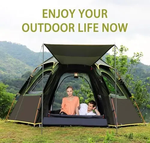 Toogh Camping Tent with Instant Setup, 2/3 Person Weatherproof Tent Easy Quick Set Up in 60 Seconds with Rainfly Backpack Tent for Family Camping & Hiking, Upgraded Ventilation,Center Height 66-inch - 4