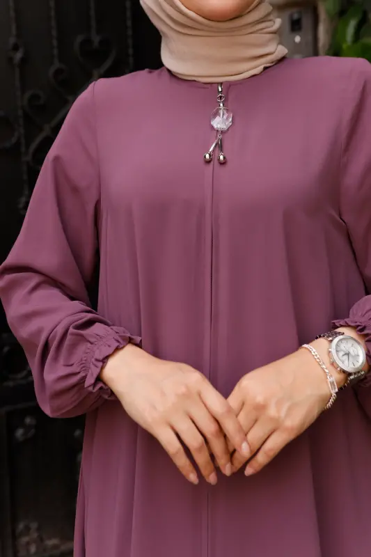 Ankanoor Açık Mor Mevlana Ferace Anka255002-MOR1 - 4