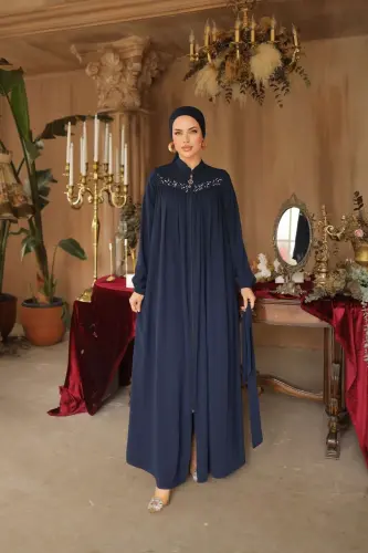 Ankanoor Robalı Boncuklu Ferace Anka255016-laci̇vert 