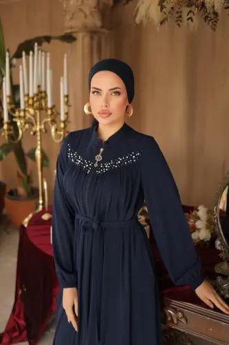 Ankanoor Robali Boncuklu Ferace Anka255016-laci̇vert - 4