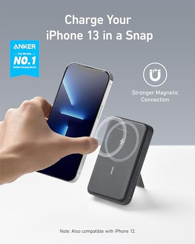 Anker 633 Manyetik Pil, 10.000mAh Katlanabilir Kablosuz Taşınabilir Şarj Cihazı, 20W USB-C Güç Dağıtımı Güç Bankası Standlı, iPhone 15/14/13/12 Serisi İçin MagSafe Uyumlu - 2