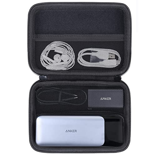 Anker 737 Power Bank (PowerCore 24K) uchun Khanka qattiq sayohat sumkasi almashtirish, 24 000 mA soat, 3 portli ko'chma zaryadlovchi qurilma, faqat sumka - khanka