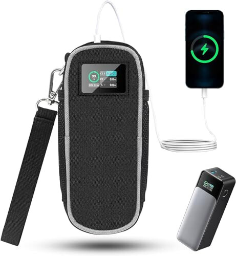 Anker 737 Power Bank (PowerCore 24K) uchun tashish sumkasi, Anker 737 24 000 mAh Power Bank uchun ko'chma sayohat saqlash sumkasi qo'shimcha to'rli cho'ntak bilan, power bank himoya qopqog'i, Oxford mato (faqat qopqoq) - Carrying