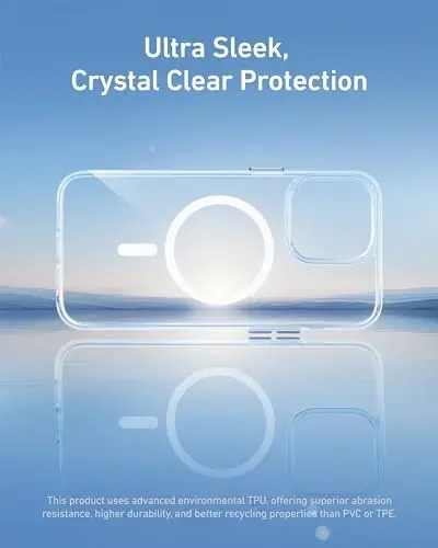 Anker for iPhone 15 Pro Case, MagSafe bilan mos, harbiy darajadagi himoya, sarg'ayishga chidamli, tirnalishga chidamli orqa, iPhone 15 Pro uchun magnitli telefon g'ilofi, Classic Series, Shaffof - 6