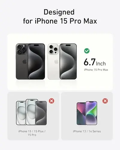 Anker for iPhone 15 Pro Max Case, Compatible with MagSafe, Military-Grade Protection, Yellowing Resistant, Scratch-Resistant Back, Magnetic Phone Case for iPhone 15 Pro Max, Classic Series, Clear - 3