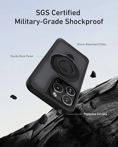 Anker iPhone 16 g'ilofi uchun magnit halqali tayanch, silikon barmoq halqali ushlagich tayanchi, harbiy standart bo'yicha tushish sinovidan o'tgan, MagSafe bilan mos, o'rnatilgan tirgak, yumshoq qirrali barmoq izlariga qarshi, ko'k - 5