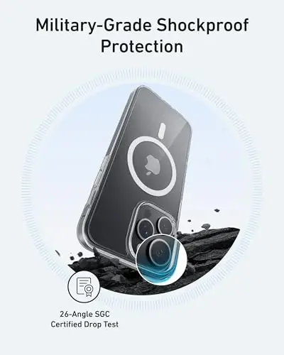 Anker MagGo Clear Magnetic Phone Case for iPhone 16 Pro Max, Ultra-Slim and Durable Protective Cover, Compatible with MagSafe, Clear Case Exclusively Designed for iPhone 16 Pro Max - 4