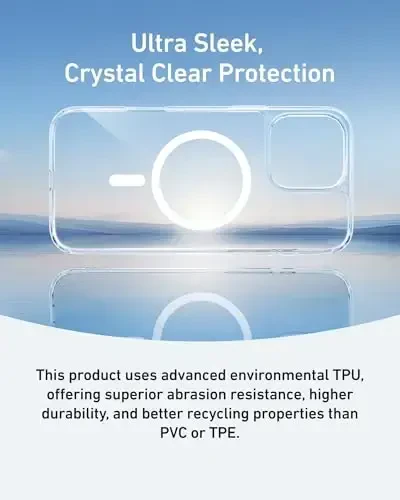 Anker MagGo Clear Magnetic Phone Case for iPhone 16, Ultra-Slim and Durable Protective Cover, Compatible with MagSafe, Clear Case Exclusively Designed for iPhone 16 - 6