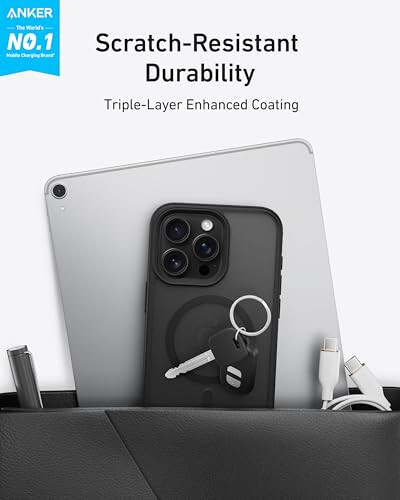 Anker MagGo Mat Manyetik Telefon Kılıfı iPhone 16 Pro için, İnce, Çizilmez ve Dayanıklı Koruyucu Kılıf, MagSafe ile Uyumlu iPhone Kılıfı, Sadece iPhone 16 Pro için Mat Kılıf (Siyah) - 2