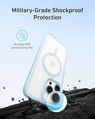 Anker MagGo Mat Manyetik Telefon Kılıfı iPhone 16 Pro için, İnce, Çizilmez ve Dayanıklı Koruyucu Kılıf, MagSafe ile Uyumlu iPhone Kılıfı, Sadece iPhone 16 Pro için Mat Kılıf (Siyah) - 3