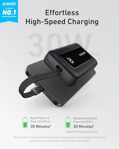 Anker Manyetik Taşınabilir Şarj Cihazı Zolo Power Bank, 10.000mAh 30W Yüksek Hızlı Taşınabilir Şarj Cihazı - 6