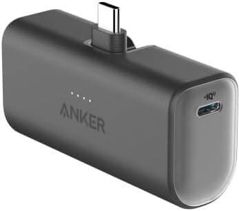 Anker Nano Güç Bankası Dahili Katlanabilir USB-C Bağlantısıyla, 5.000mAh Taşınabilir Şarj Cihazı 22.5W, iPhone 15/15 Plus/15 Pro/15 Pro Max, Samsung S22/23 Serisi, Huawei, iPad Pro/Air, AirPods ve Daha Fazlası İçin - 4