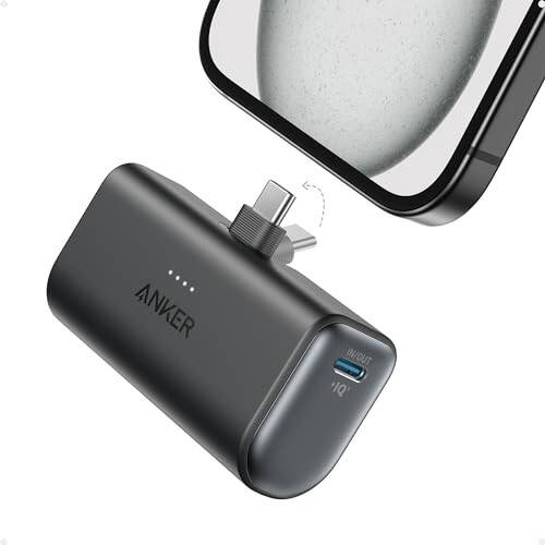 Anker Nano Güç Bankası Dahili Katlanabilir USB-C Bağlantısıyla, 5.000mAh Taşınabilir Şarj Cihazı 22.5W, iPhone 15/15 Plus/15 Pro/15 Pro Max, Samsung S22/23 Serisi, Huawei, iPad Pro/Air, AirPods ve Daha Fazlası İçin - 1