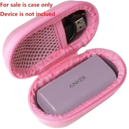 Adada Hard Travel Case for Anker Nano Power Bank, Portable Charger 5,000mAh (Pink) - 2