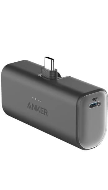 Anker Nano Power Bank with Built-in Foldable USB-C Connector, 5,000mAh Portable Charger 22.5W, for iPhone 15/15 Plus/15 Pro/15 Pro Max, Samsung S22/23 Series, Huawei, iPad Pro/Air, AirPods, and More - 3