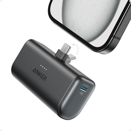 Anker Nano Quvvat Banki O'rnatilgan Yig'iladigan USB-C Ulagichi bilan, 5,000mAh Ko'chma Zaryadlovchi Qurilma 22.5W, iPhone 15/15 Plus/15 Pro/15 Pro Max, Samsung S22/23 Seriyasi, Huawei, iPad Pro/Air, AirPods va boshqalar uchun - 1