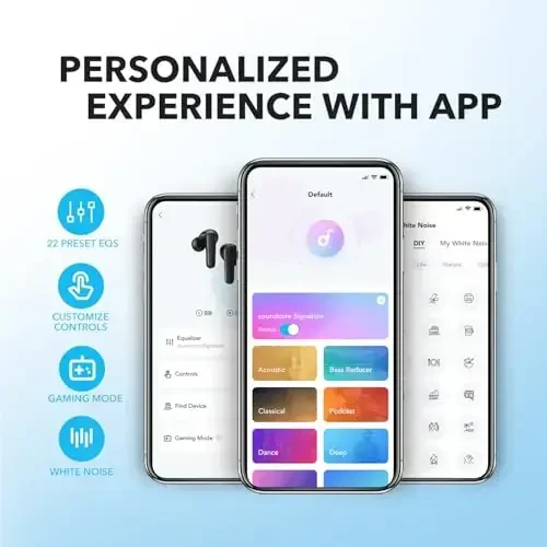 Soundcore by Anker P20i True Wireless Earbuds, 10mm Drivers with Big Bass, Bluetooth 5.3, 30H Playtime, Water-Resistant, 2 Mics for AI Clear Calls, 22 Preset EQs, Customization via App - 3